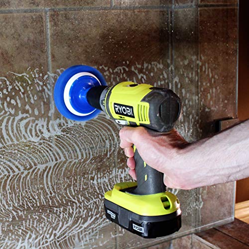 RotoScrub Bathroom Cleaning Scrub Pads + Corners and Edges Brush - Drill Accessory Combo Kit