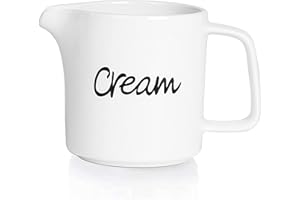 ONTUBE Ceramics Creamer,Porcelain Milk Creamer Pitcher 12OZ (White)