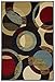 Rubber Backed Area Rug, 39 x 58 inch, Modern Circles, Non Slip, Kitchen Rugs and Mats