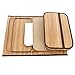 SONGMICS Divided Laundry Hamper Two-section Basket Double Dirty Clothes Storage Sorter with Lid Handles and Removable Liner Natural Bamboo Color ULCB64Y