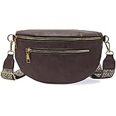 PU Leather Fanny Pack Crossbody Sling Bag for Women - Trendy Belt Bag with Adjustable Strap, Lightweight for Travel Daily Use (Zipper - Vintage Brown)