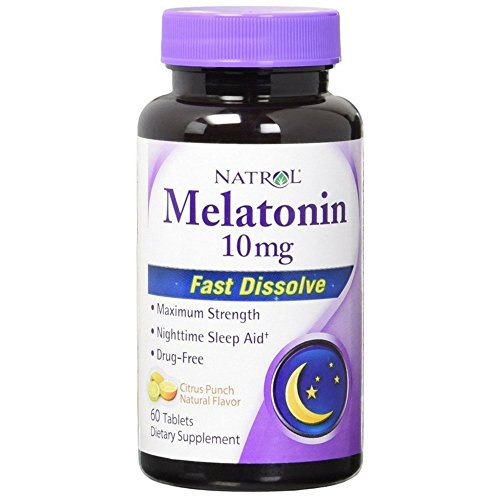 Natrol Melatonin Fast Dissolve Tablets, Citrus Flavor, 10mg, 60 Count (Pack of 2) Natrol Melatonin Fast Dissolve Tablets, Citrus Flavor, 10mg, 60 Count (Pack of 2)