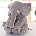 Rainbow Fox Elephant Stuffed Plush toy Cute Animals Cushion for Children's Gifts (L, Gray)