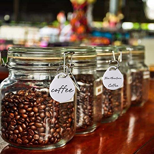 80PCS Round Key Tags with Split Ring,White Label