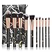 MAGEFY Makeup Brushes Set 10 Pcs Marble Makeup Brush Set with Makeup Brushes Bag Premium Synthetic Kabuki Foundation Brush Face Powder Blush Concealers Eyeshadows Cosmetic Brushes Kit,Black