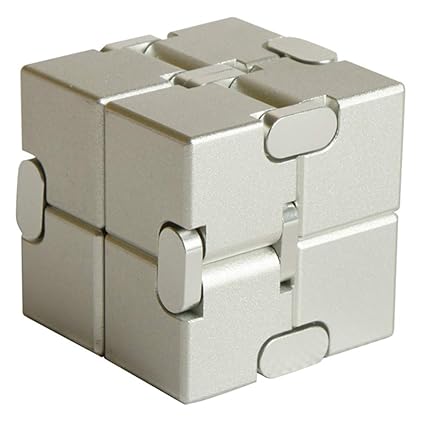 Alician Unlimited Cube Aluminum Alloy Reduced Pressure Pocket Toy Eucalyptus Silver Flower