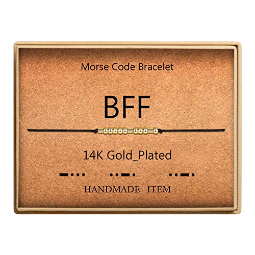 SANNYRA Morse Code Bracelet 14k Gold Plated Beads