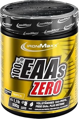 ® 100 Percent EAAs Zero Tropical 500g - Aminoacidos Esenciales en Polvo - EAA con BCAA - Sin Azucar - Suplemento Alimenticio para Nutricion Deportiva