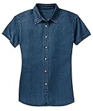 Ladies Short Sleeve Value Denim Shirts in Sizes XS-4XL