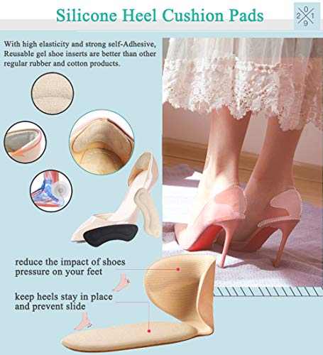 Heel Grips Heel Cushion Inserts Reusable Self-Adhesive Non-Slip Heel Pads Liners for Men's and Women's Loose Shoes, Preventing Heel Slipping, Rubbing, Comfortable Shoe Pads Inserts -6 Pairs - Thumbnail 2