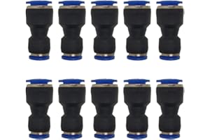 ROZESAZZ zjxed 10mm OD x 8mm OD Pneumatic quick Connector Push to Connect fittings Straight reducer Union/Coupler (Pack of 10