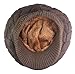 HINDAWI Winter Hats for Women Outdoor Warm Knit Snow Ski Crochet Skull Cap with Visor Brown