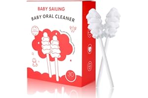 Lyntimo Baby Tongue Cleaner Gauze - Baby Toothbrushs Soft Spiral Brush Head Disposable Oral Cleaning Stick with Paper Handle,