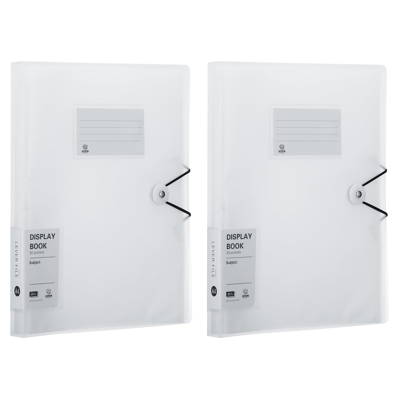 PATIKIL 8.5x11 Binders with Plastic Sleeve, 2 Pcs A4 Display 30 Pocket Portfolio Binder Folder Presentation Book with Clear Plastic Sheet Protector Sleeves for Artwork Documents,White