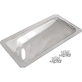 XMK 18" x 34" RV Skylight Replacement Cover Fit 14" x 30" Skylights Opening | Camper RV Shower Skylight Outer Dome for Campers Trailer Fifth Wheel Food Truck Motorhome Roof,Impact Resistant,Smoke Gray