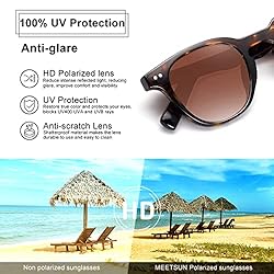 MEETSUN Vintage Round Polarized Sunglasses for