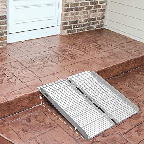 ORFORD Threshold Ramp 3ft for Home Steps Stairs Doorways Scooter, Utility Mobility Access Non Skid Folding Wheelchair Ramp, Portable Aluminum Foldable Wheelchair Ramp 3ft â€¦