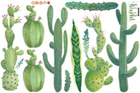 BaBaSM Creative Modern Cactus Pattern Wall Decals Affixed Sticker for Art Sticker Decor(Green)