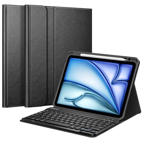 FINTIE Hülle mit Tastatur für iPad Air 11 Zoll M4/M3/M2 (2026/2025/2024), iPad Air 5./4. Gen 10,9 Zoll, TPU Rückschale Schutzhülle mit Stifthalter, ma
