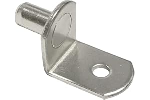 DELATANUS 6mm Shelf Pegs,Bracket L-Shaped Support Pegs Pins with Hole for Cabinet Closet Nickel Plated-20PCS