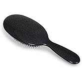 Rock & Ruddle Natural Mixed Bristle Hair Brush for Women and Kids (Luxury, 23.5 cm) - Perfect for Wet or Dry Hair, Detangling Smoothing Blowdrying - Designed & Made in UK (Black Stardust)