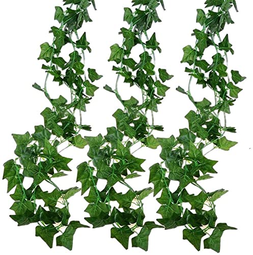 12 Pack Artificial Ivy Garland 84 Ft Garland Decorations Ivy leaves Fake Vine Green Leaves Fake Plants Vine Hanging Plant for Room, Wall,Garden, Party,Wedding decor — image 1