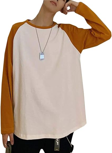 Amazon Mlboss カットソー メンズ 長袖 ゆったり 綿 トップス 大きいサイズ クルーネック 切り替え 長袖tシャツ カジュアル コットン100 ロンt シンプル 韓国風 快適 プルオーバー Tシャツ カットソー 通販