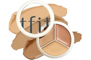 TFIT Cover Up Pro Concealer - 3 shades concealer with Yellow Beige, Brown Beige, Tan Beige - Full Coverage Concealer for Dark Circles & Blemish, Lightweight, 04 Dark