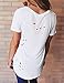 Imily Bela Women's Short Sleeve Cross Front Distressed Tee T Shirt White small