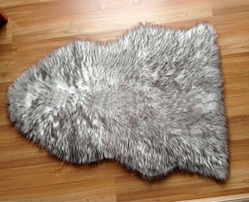 Australian Sheepskin Carpet Rug One Pelt Natural Fur Chair Cover Seat Pad Approx. 2.1ft. x 3.2ft. Black