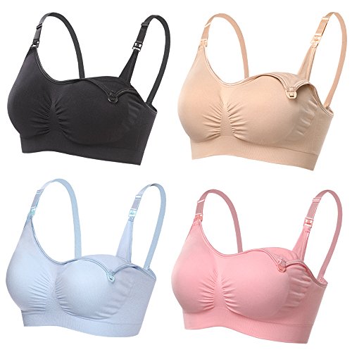 LYSHION 3Pack Nursing Bra Full Bust Seamless Nursing Maternity