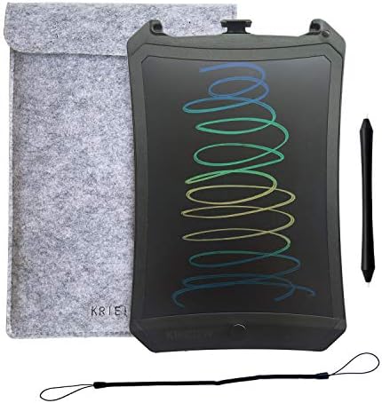 KRIEITIV LCD Writing Tablet 8.5 inch Colorful Magnetic Digital eWriter Portable Electronic Writing Board with Lock, Felt Cover for Kids Drawing and Learning Home Office School - Black