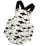 NOMENI Newborn Infant Baby Animal Print Backless Sleeveless Romper Jumpsuit (18-24 Months, White)