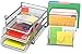 DecoBros STACKABLE Mesh Desk Convertiable Organizer 3 Letter Trays and 5 Horizontal Upright Sections, Sliver