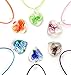 BodyJ4You Glass Necklace Lot Heart Floral Glow in the Dark Pendant 6 Pieces