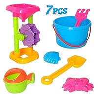 Viesbroty-toy Kids Interesting Interactive Toys Set of 7 Baby Kid Beach Toys with Castle Bucket Spade Shovel Rake Kettle Children Toys Educational Toys