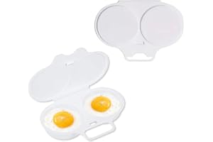 Microwave Egg Poacher,Double Cups Egg Poachers with Lid,1PCS Microwave Egg Poacher Microwave Egg Cooker,Microwave Egg Poacher