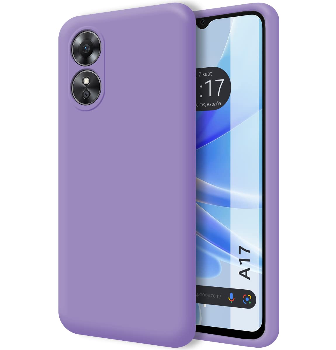 Tumundosmartphone Silicone Liquid Ultra Soft Case for Oppo A17 Purple