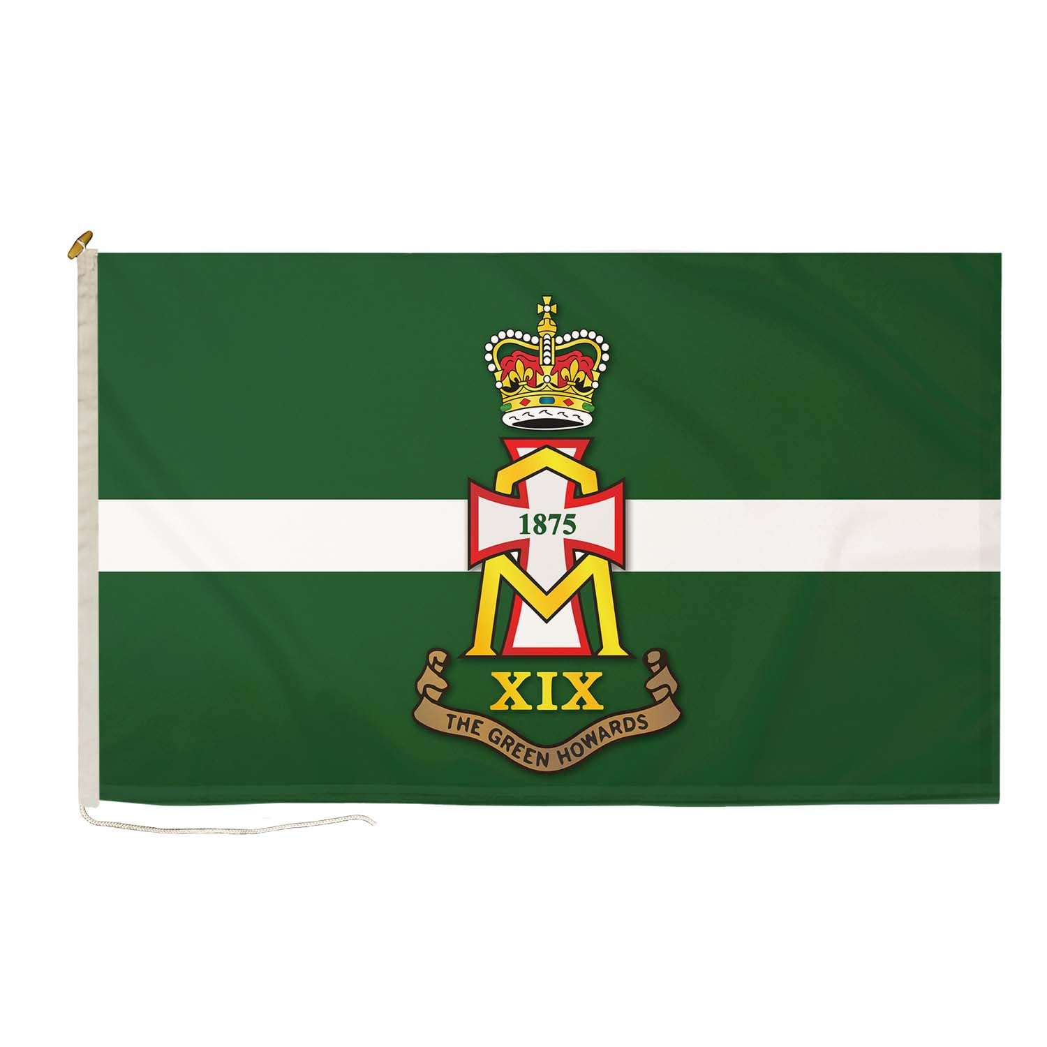 DuraFlag Green Howards Regiment 5ft x 3ft Flag Premium Quality With Rope & Toggle Reinforced Stitching 150cm x 90cm British Army Infantry Regiment Heavy Duty Polyester