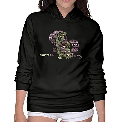 Ccyc Women's Brony Typography My Little Pony 20 Black Hoodies X-Large