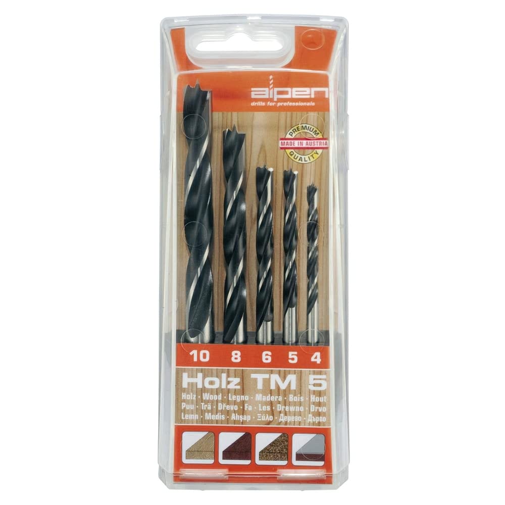 Alpen 600112100 TM 5 CV/HSS Machine Dowel Drills, Grey, 4/5/6/8/10 mm — image 1