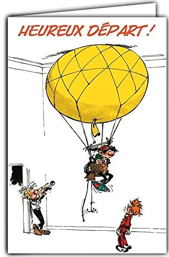 Gaston Lagaffe Balloon Leaving Card, Yellow