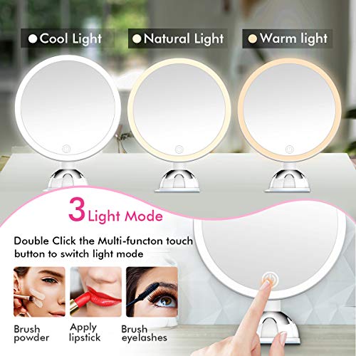 MGLIMZ 10X Magnifying Makeup Mirror with Lights, LED Lighted Vanity