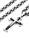 FIBO STEEL Stainless Steel Cross Pendant Mens Byzantine Chain Necklace 5mm Wide 24 inches