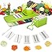TAPCET Multi-function Food Slicer, Mandoline Vegetable Slicer, Fruit and Cheese Cutter, 5 Interchangeable Blades+Food Container+Peeler+Cleaning Brush+Blade Storage Box, Best for Carrot/Cucumber/Cheese