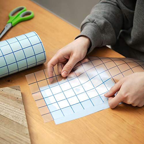 Angel Crafts Transfer Paper Tape: Craft Transfer Tape for Vinyl Application with Blue Grid Lines - Self Adhesive Transfer Paper Roll Compatible with Cricut, Silhouette Cameo - 6 Inch by 50 Feet, Clear - Thumbnail 3