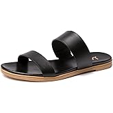 LM Women's Slide Sandals Two Band Slip On Flat Sandals Casual Summer Sandals
