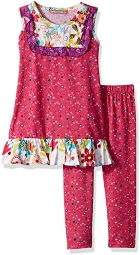 Jelly the Pug Little Girls' Tulip Polka Dot Suzy Dress Set, Multi, 5