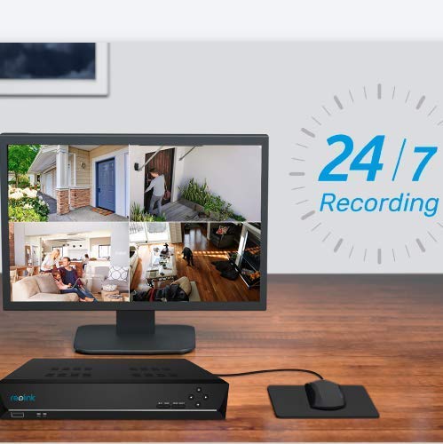 Reolink PoE NVR 16CH IP Home Security Camera System Video Recorder with 3TB Hard Drive Support 5MP/4MP/1080p/720p HD 24/7 Surveillance Recording RLN16-410