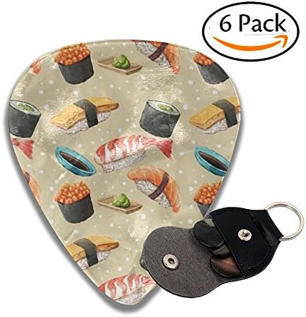 Nori Sushi Celluloid Guitar Picks 6 Pack Includes Thin, Medium, Heavy &amp; Extra Heavy Gauges